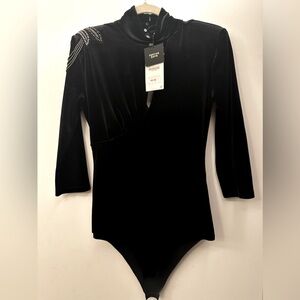 Zara velvet embelished bodysuit